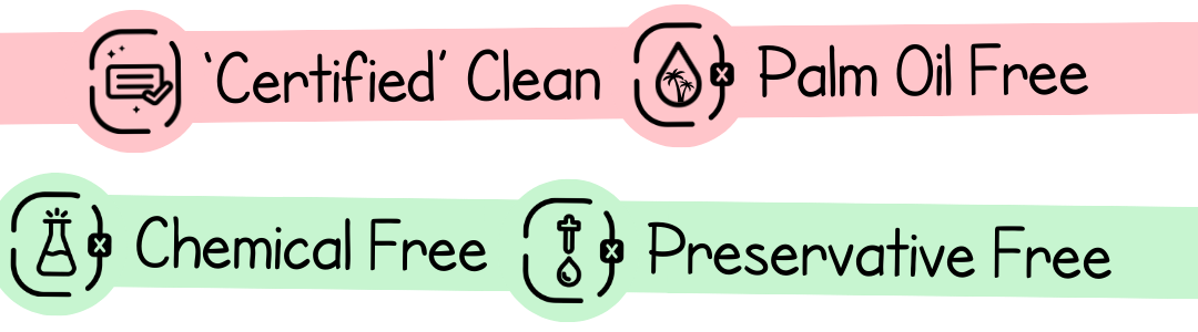 Barken's Clean Bread USPs – Certified Clean, Palm Oil Free, Chemical Free, and Preservative Free, shown with colorful illustrated icons.