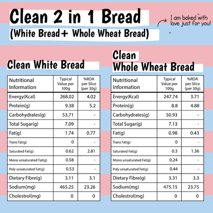 Clean 2-in-1 Bread (Whole Wheat + White)