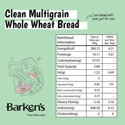 Clean Multigrain Whole Wheat Bread